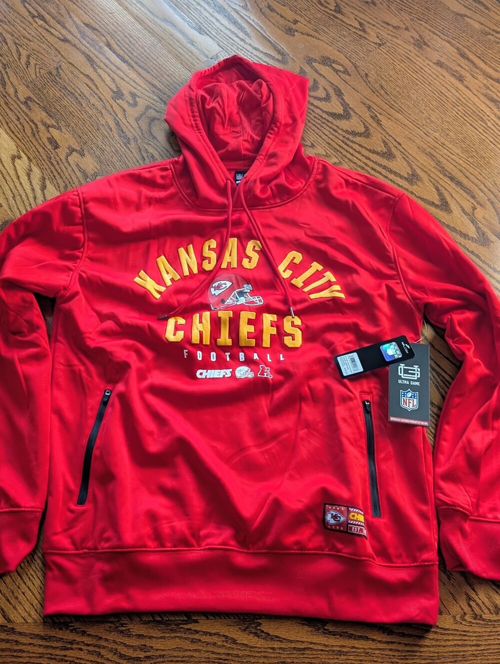 New! Kansas City Chiefs Red Pullover Hoodie - Official NFL Team Sweatshirt